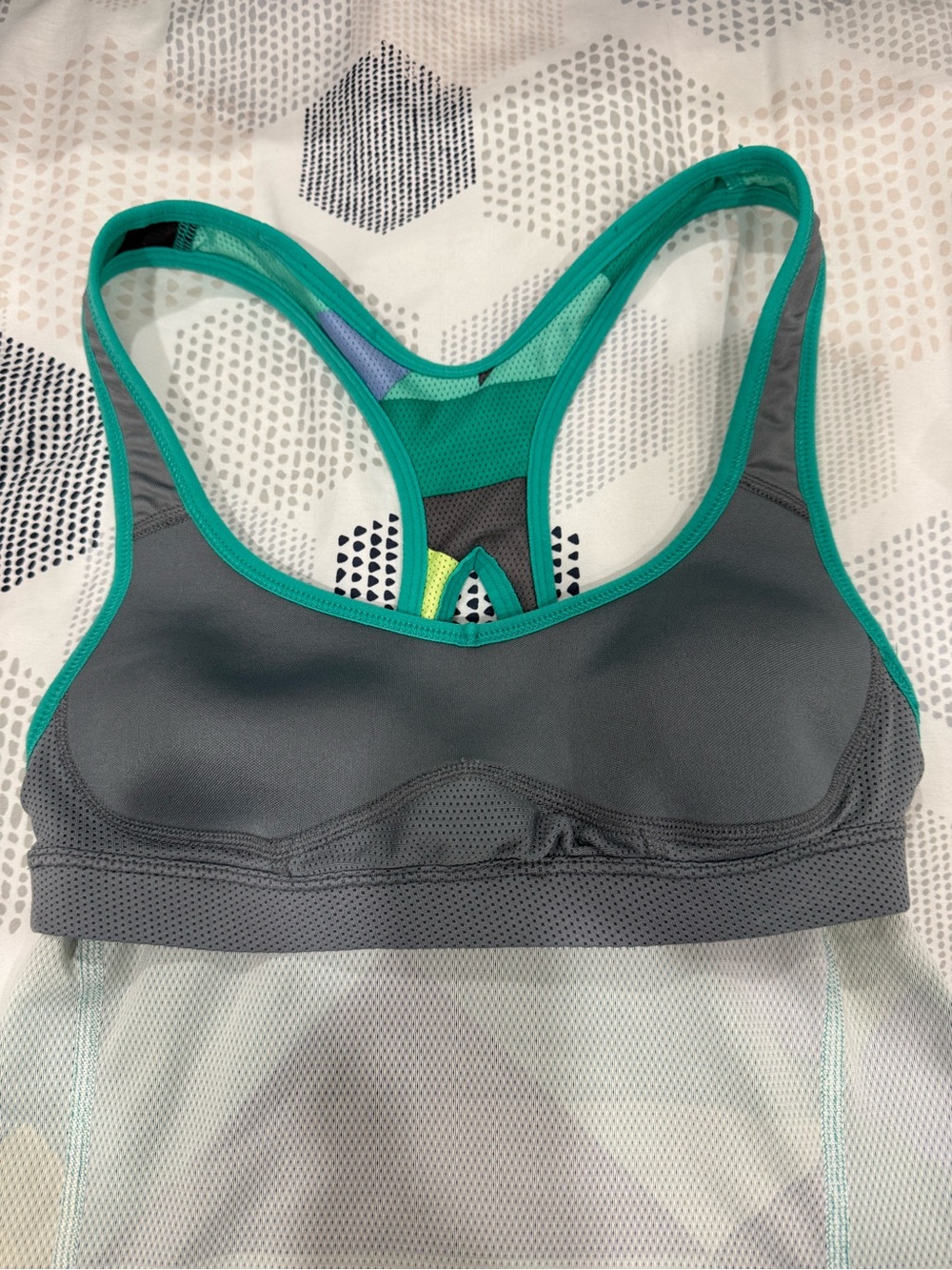 Nike Teal Multicolor Geometric Racerback Tank - Picture 5 of 7